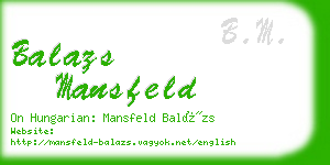 balazs mansfeld business card